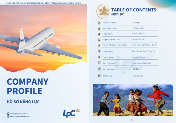 LPC Travel - La Pace Travel - công ty du lịch - Tour inbound outbound - Tour thiết kế riêng - tour golf- tour doanh nghiệp - Profile Company LPC Travel - Customize tour